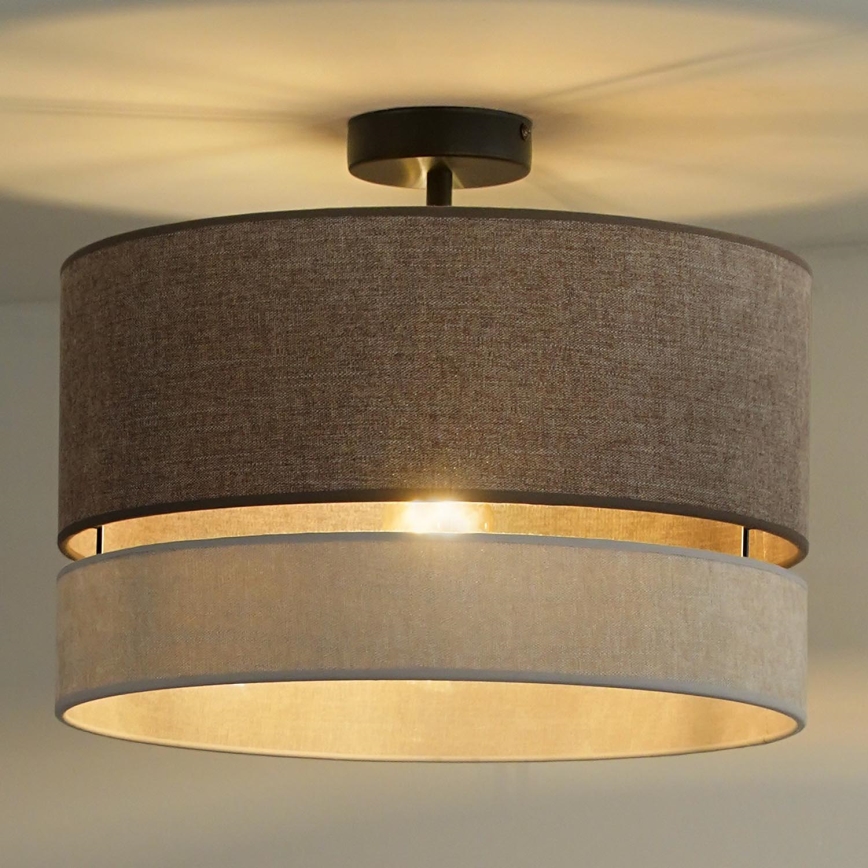 Duolla - Virsapmetuma lustra DOUBLE 1xE27/15W/230V d. 40 cm brūna/pelēka