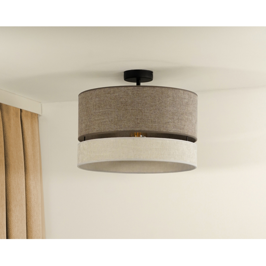 Duolla - Virsapmetuma lustra DOUBLE 1xE27/15W/230V d. 40 cm brūna/pelēka