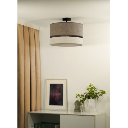 Duolla - Virsapmetuma lustra DOUBLE 1xE27/15W/230V d. 40 cm brūna/pelēka
