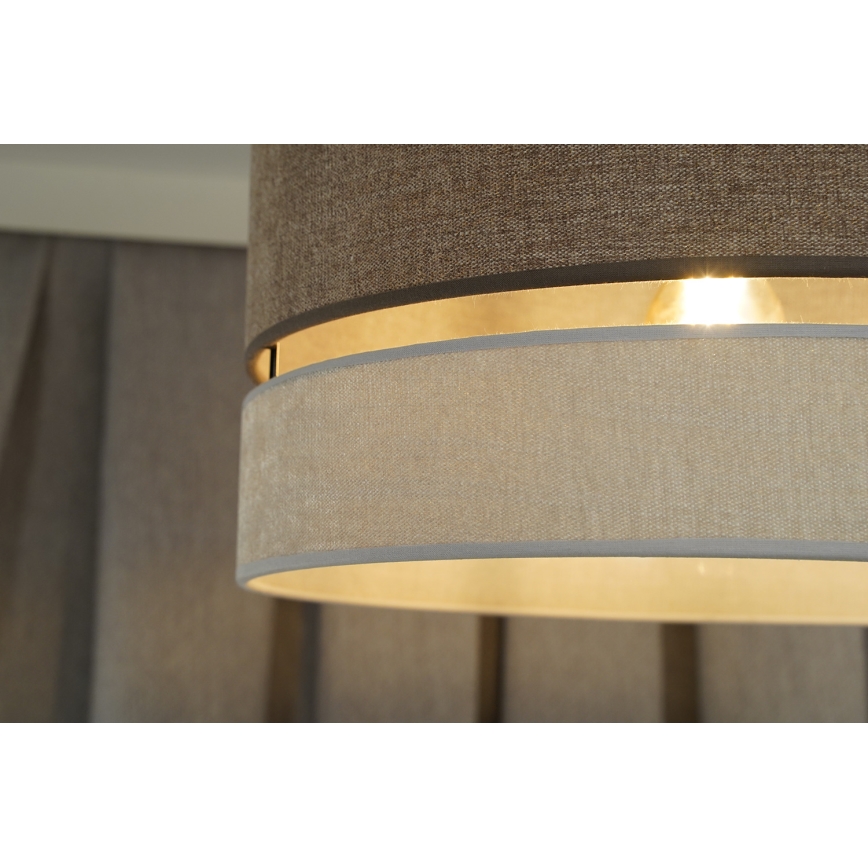 Duolla - Virsapmetuma lustra DOUBLE 1xE27/15W/230V d. 40 cm brūna/pelēka