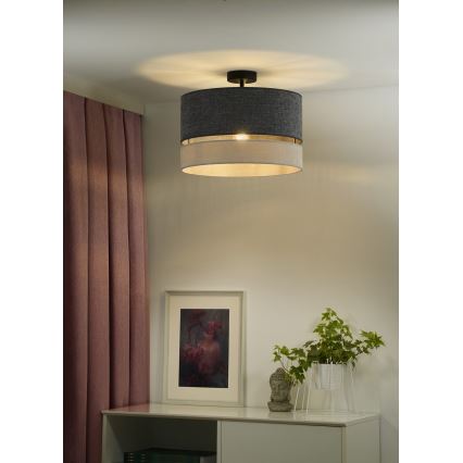 Duolla - Virsapmetuma lustra DOUBLE 1xE27/15W/230V d. 40 cm pelēka