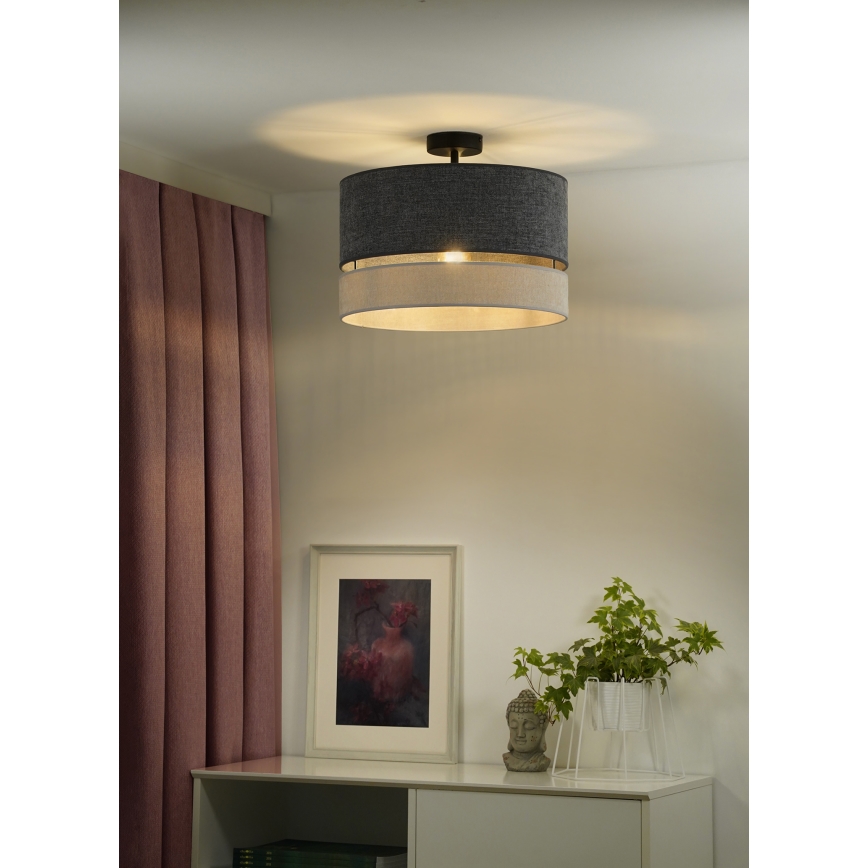 Duolla - Virsapmetuma lustra DOUBLE 1xE27/15W/230V d. 40 cm pelēka