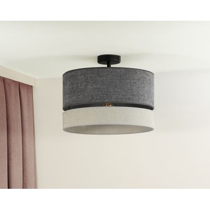 Duolla - Virsapmetuma lustra DOUBLE 1xE27/15W/230V d. 40 cm pelēka