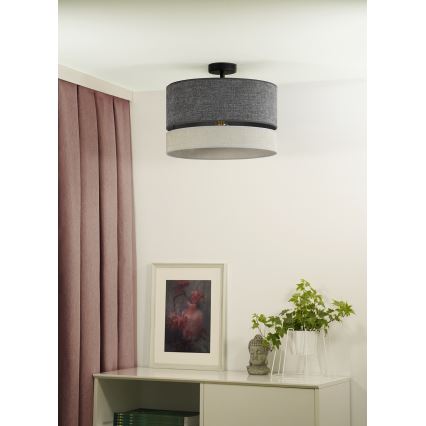 Duolla - Virsapmetuma lustra DOUBLE 1xE27/15W/230V d. 40 cm pelēka