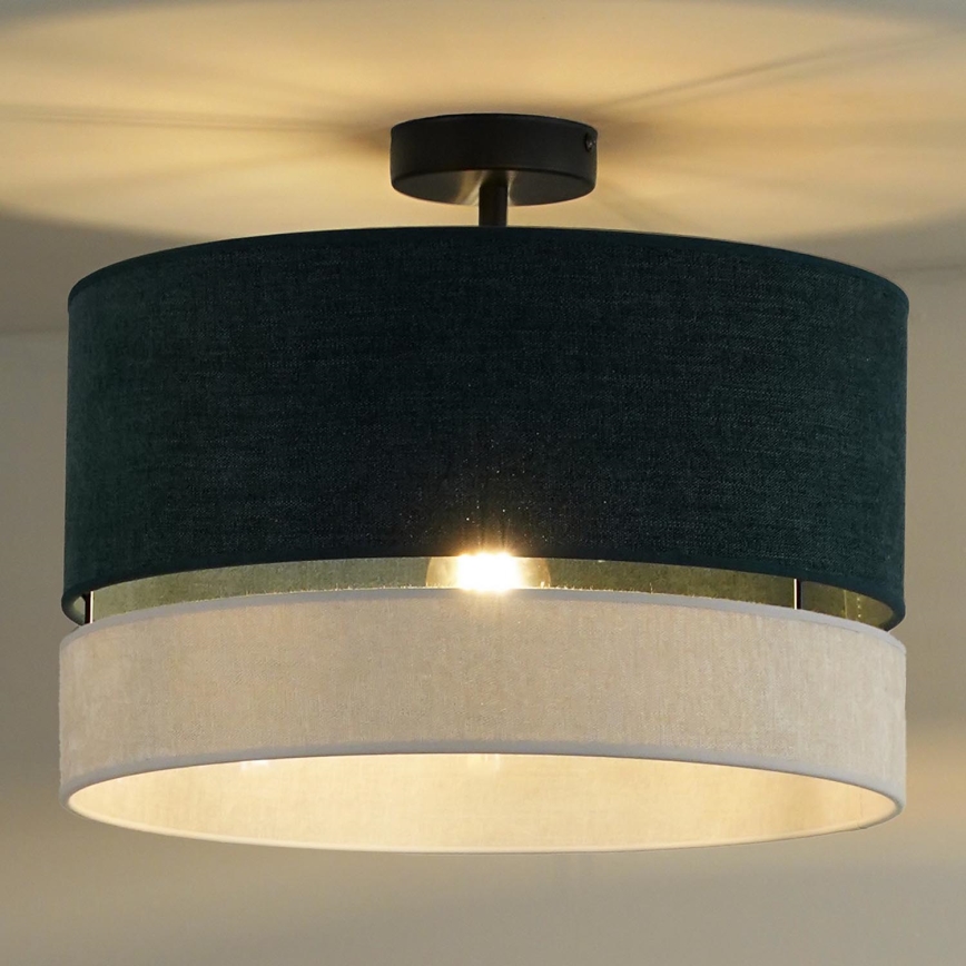 Duolla - Virsapmetuma lustra DOUBLE 1xE27/15W/230V d. 40 cm zaļa/pelēka