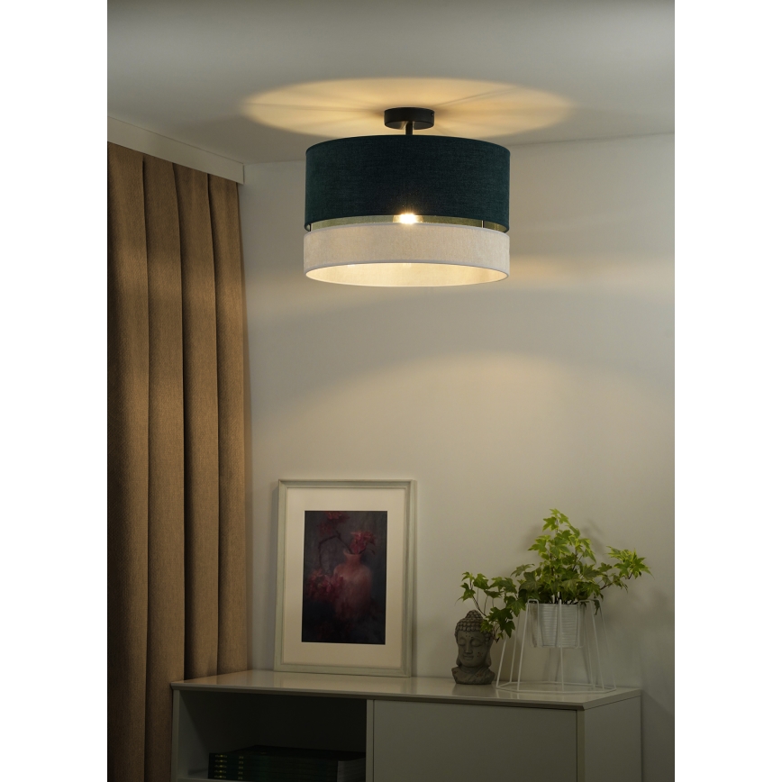 Duolla - Virsapmetuma lustra DOUBLE 1xE27/15W/230V d. 40 cm zaļa/pelēka