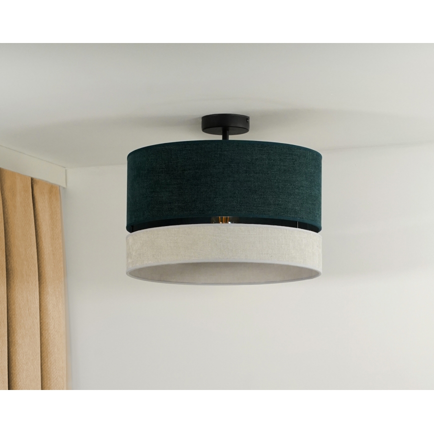 Duolla - Virsapmetuma lustra DOUBLE 1xE27/15W/230V d. 40 cm zaļa/pelēka