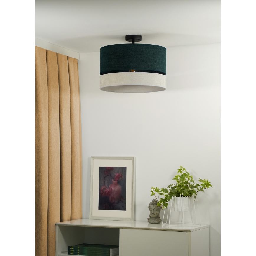 Duolla - Virsapmetuma lustra DOUBLE 1xE27/15W/230V d. 40 cm zaļa/pelēka