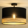 Duolla - Virsapmetuma lustra DOUBLE RATTAN 1xE27/15W/230V d. 40 cm melna/bēša