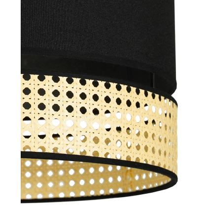 Duolla - Virsapmetuma lustra DOUBLE RATTAN 1xE27/15W/230V d. 40 cm melna/bēša