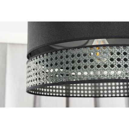 Duolla - Virsapmetuma lustra DOUBLE RATTAN 1xE27/15W/230V d. 40 cm melna