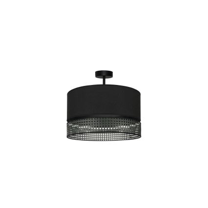 Duolla - Virsapmetuma lustra DOUBLE RATTAN 1xE27/15W/230V d. 40 cm melna