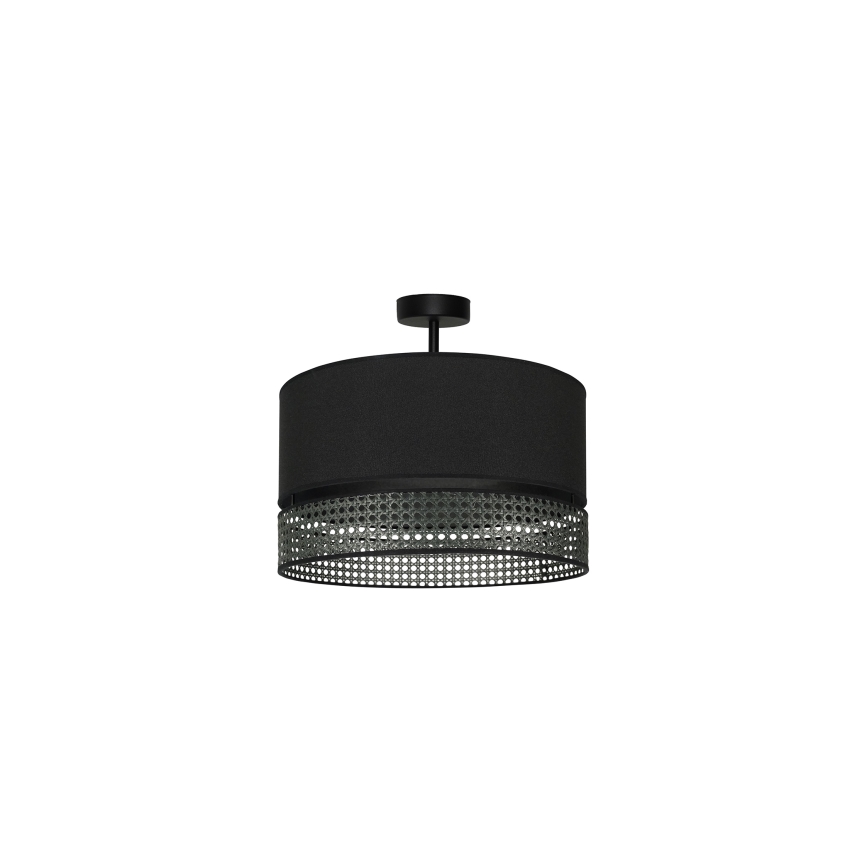 Duolla - Virsapmetuma lustra DOUBLE RATTAN 1xE27/15W/230V d. 40 cm melna
