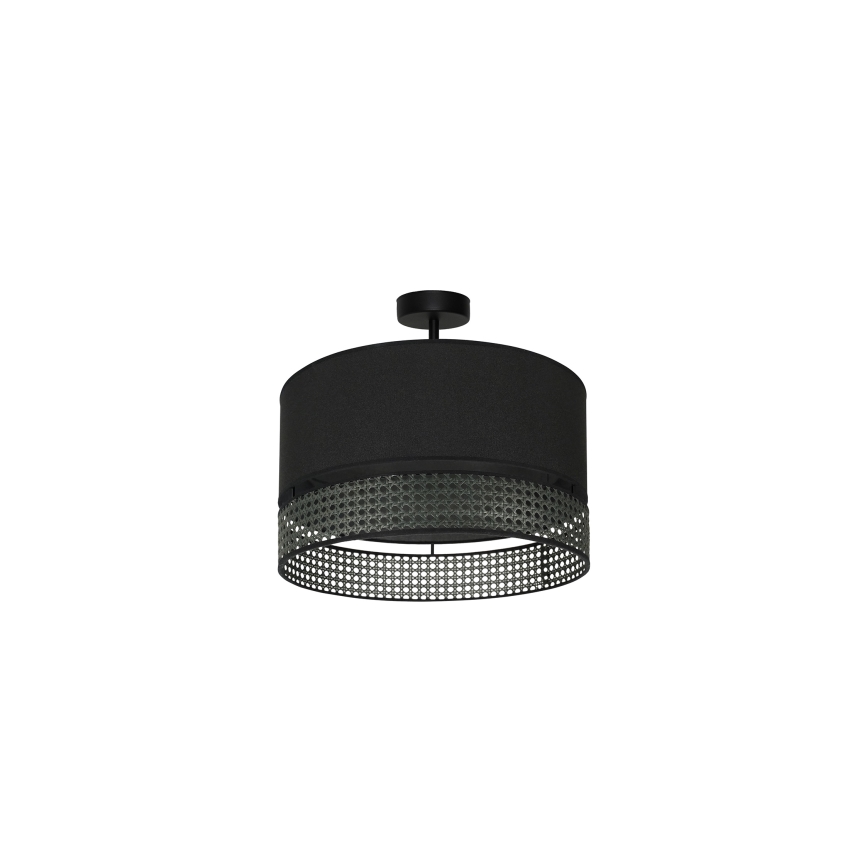 Duolla - Virsapmetuma lustra DOUBLE RATTAN 1xE27/15W/230V d. 40 cm melna