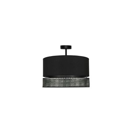 Duolla - Virsapmetuma lustra DOUBLE RATTAN 1xE27/15W/230V d. 40 cm melna