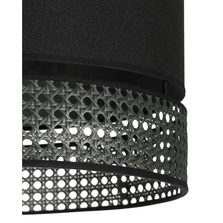 Duolla - Virsapmetuma lustra DOUBLE RATTAN 1xE27/15W/230V d. 40 cm melna