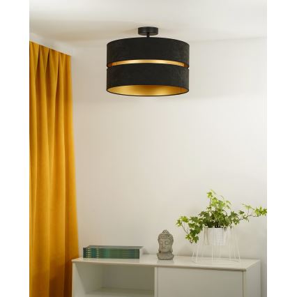 Duolla - Virsapmetuma lustra DUO 1xE27/15W/230V d. 40 cm melna/zelta