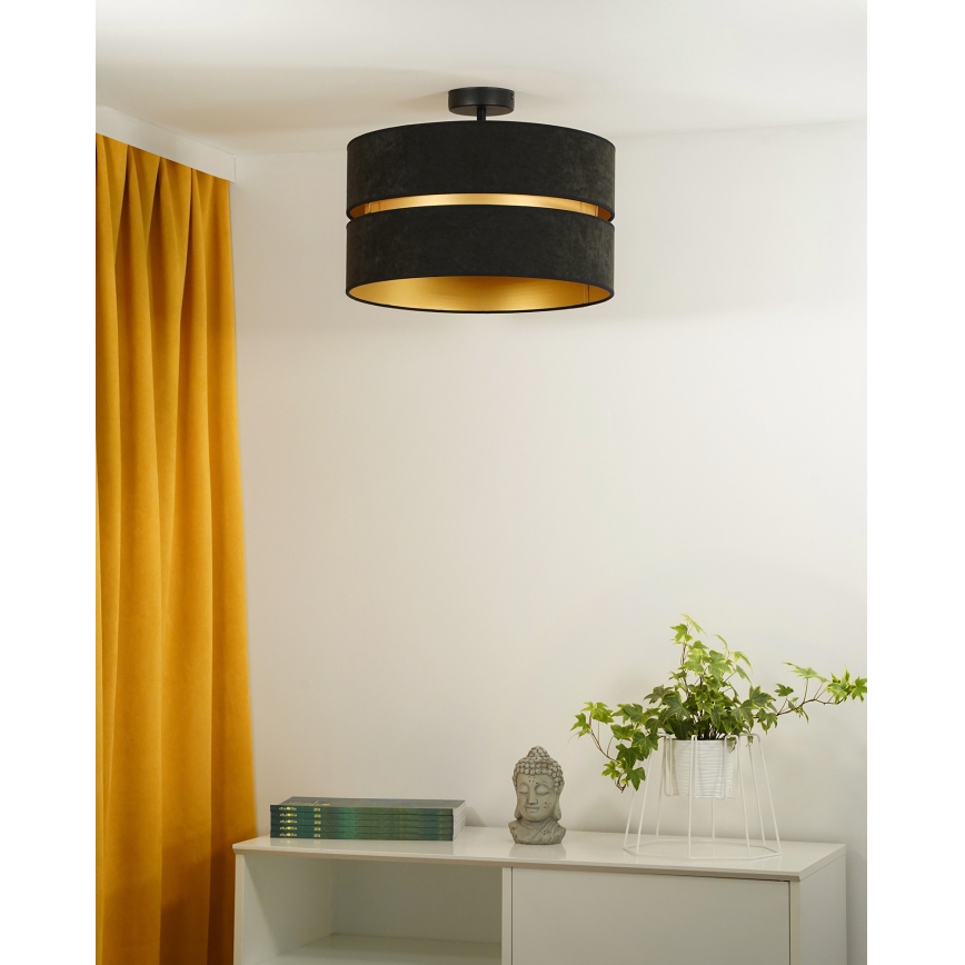 Duolla - Virsapmetuma lustra DUO 1xE27/15W/230V d. 40 cm melna/zelta