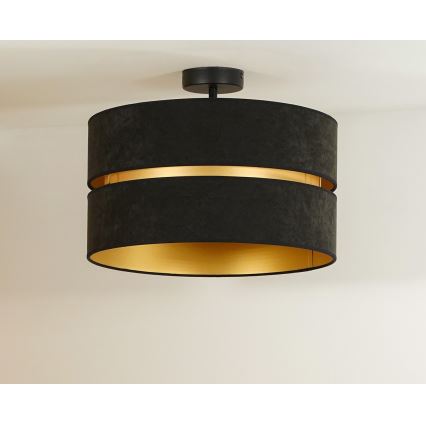 Duolla - Virsapmetuma lustra DUO 1xE27/15W/230V d. 40 cm melna/zelta