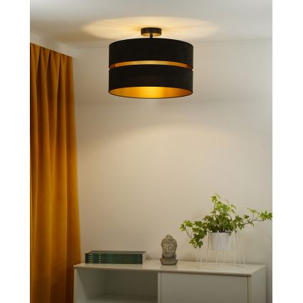 Duolla - Virsapmetuma lustra DUO 1xE27/15W/230V d. 40 cm melna/zelta
