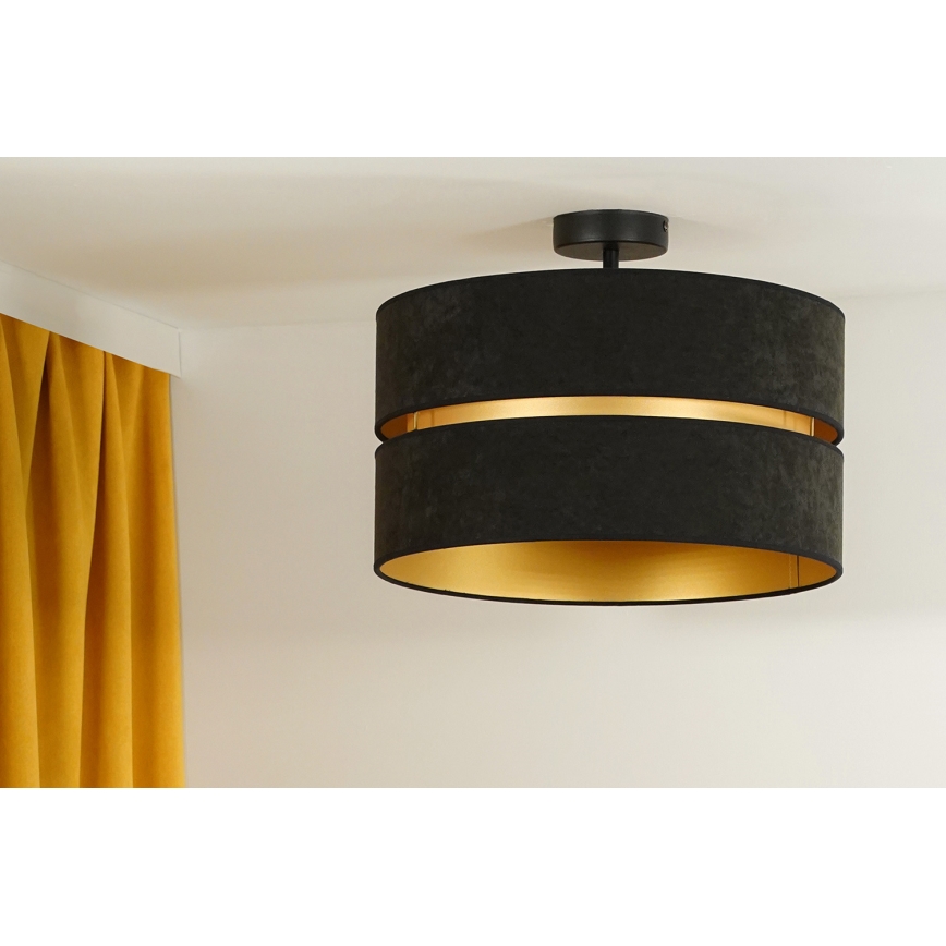 Duolla - Virsapmetuma lustra DUO 1xE27/15W/230V d. 40 cm melna/zelta
