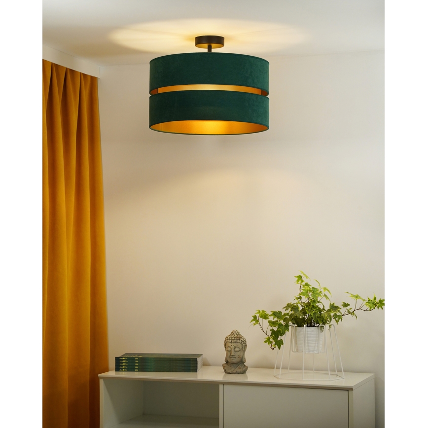 Duolla - Virsapmetuma lustra DUO 1xE27/15W/230V d. 40 cm zaļa/zelta