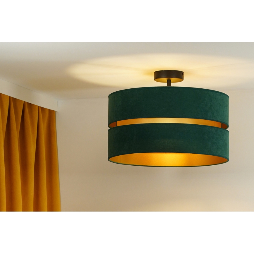 Duolla - Virsapmetuma lustra DUO 1xE27/15W/230V d. 40 cm zaļa/zelta