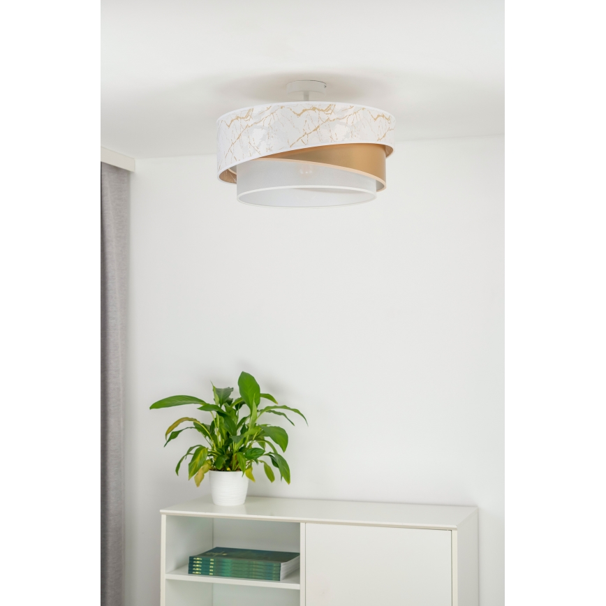 Duolla - Virsapmetuma lustra KOBO 1xE27/15W/230V d. 45 cm balta/zelta