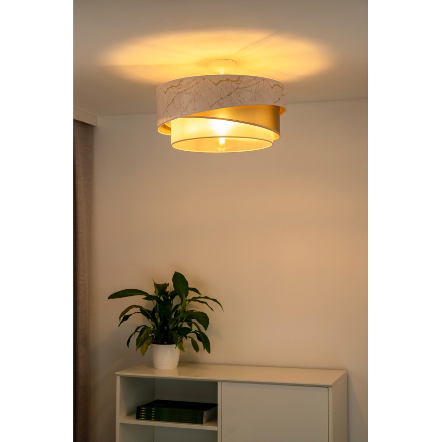Duolla - Virsapmetuma lustra KOBO 1xE27/15W/230V d. 45 cm balta/zelta