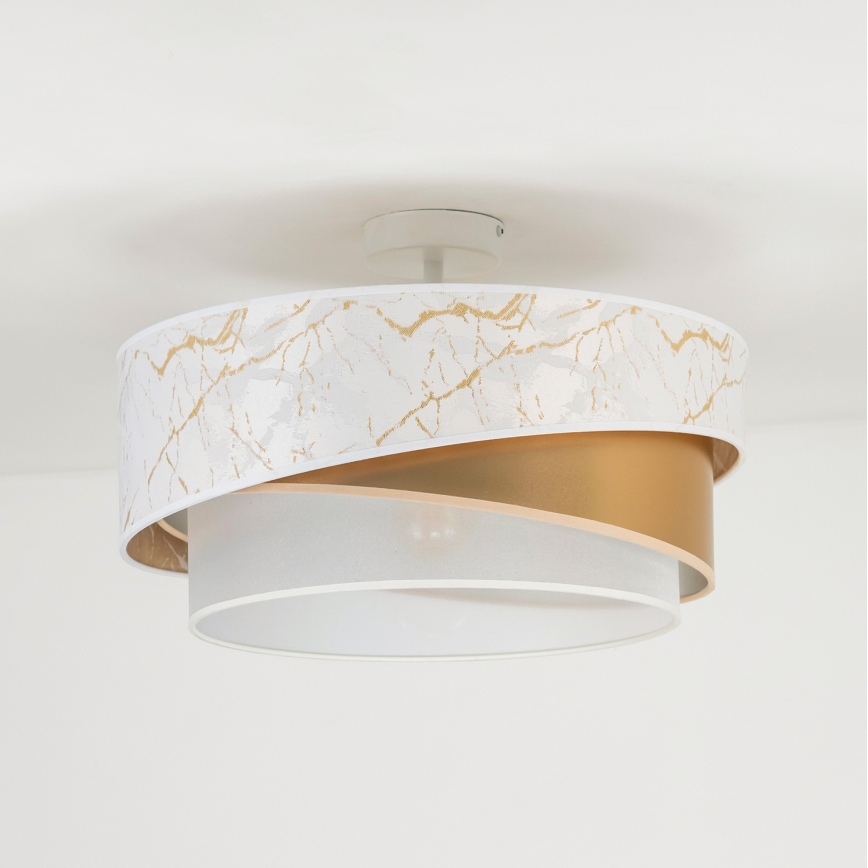 Duolla - Virsapmetuma lustra KOBO 1xE27/15W/230V d. 45 cm balta/zelta