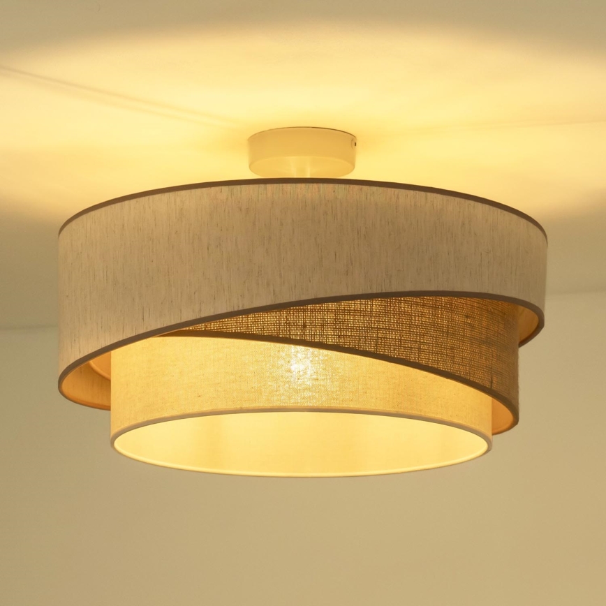 Duolla - Virsapmetuma lustra KOBO 1xE27/15W/230V d. 45 cm bēša/brūna/balta
