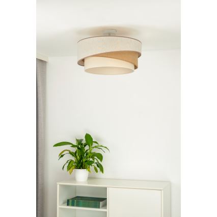 Duolla - Virsapmetuma lustra KOBO 1xE27/15W/230V d. 45 cm bēša/brūna/balta
