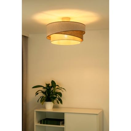 Duolla - Virsapmetuma lustra KOBO 1xE27/15W/230V d. 45 cm bēša/brūna/balta