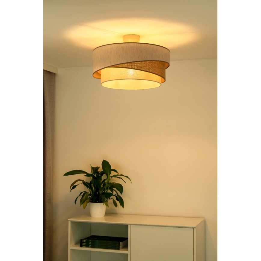 Duolla - Virsapmetuma lustra KOBO 1xE27/15W/230V d. 45 cm bēša/brūna/balta