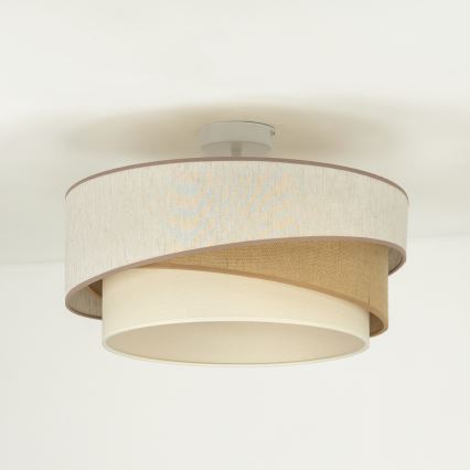 Duolla - Virsapmetuma lustra KOBO 1xE27/15W/230V d. 45 cm bēša/brūna/balta