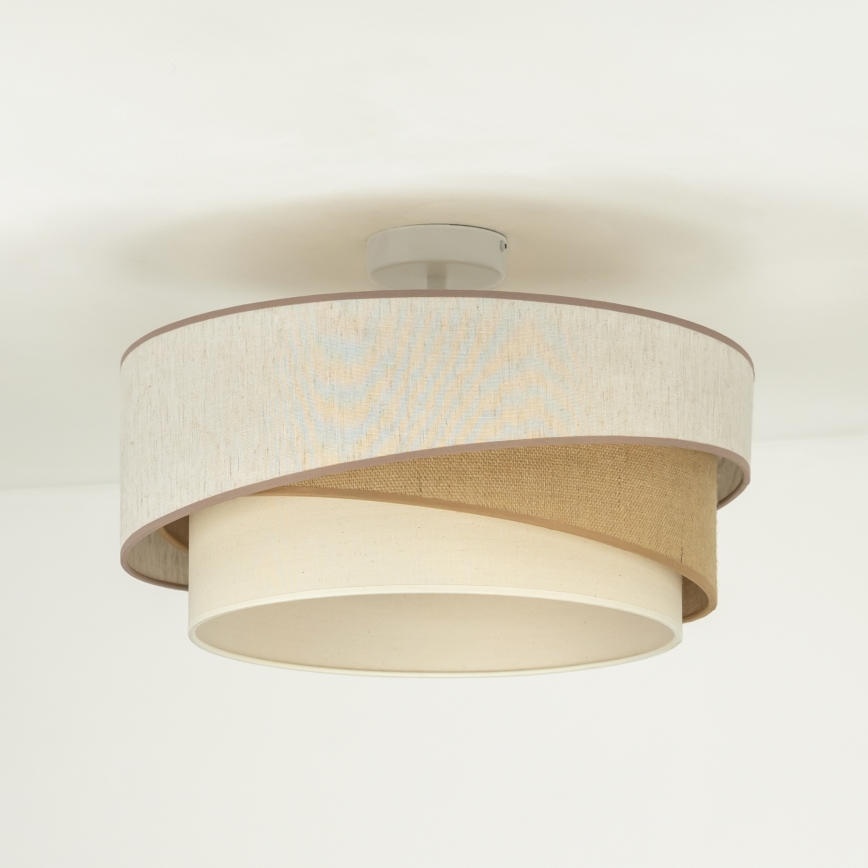 Duolla - Virsapmetuma lustra KOBO 1xE27/15W/230V d. 45 cm bēša/brūna/balta