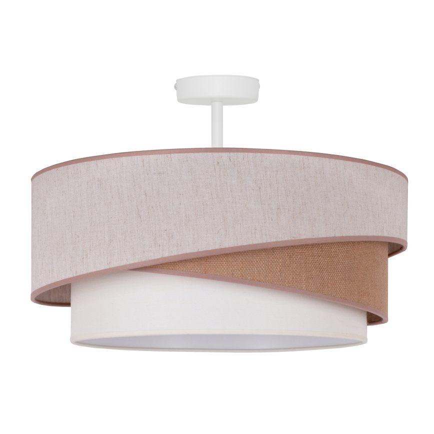 Duolla - Virsapmetuma lustra KOBO 1xE27/15W/230V d. 45 cm bēša/brūna/balta