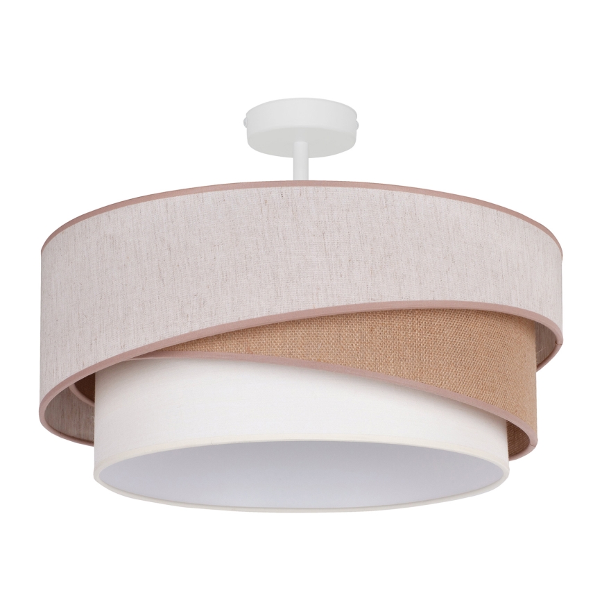 Duolla - Virsapmetuma lustra KOBO 1xE27/15W/230V d. 45 cm bēša/brūna/balta