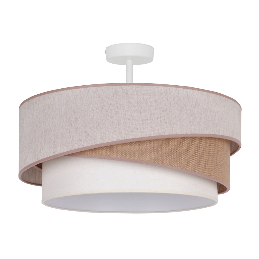 Duolla - Virsapmetuma lustra KOBO 1xE27/15W/230V d. 45 cm bēša/brūna/balta