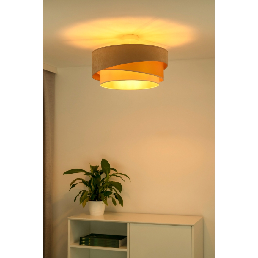 Duolla - Virsapmetuma lustra KOBO 1xE27/15W/230V d. 45 cm bēša/zelta/krēmkrāsa
