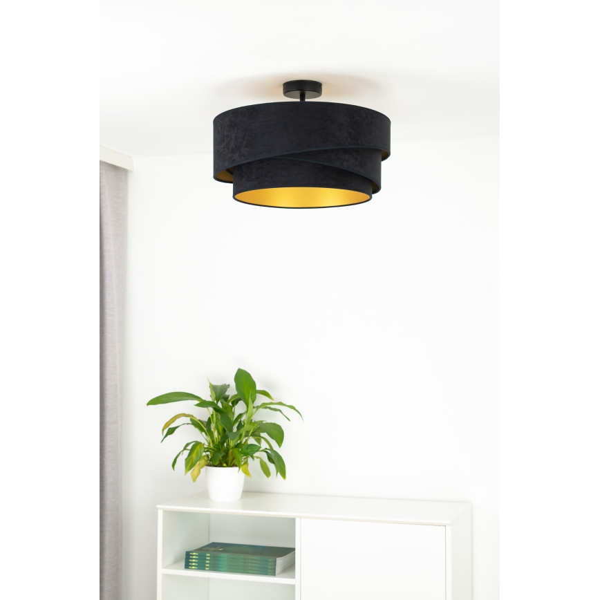 Duolla - Virsapmetuma lustra KOBO 1xE27/15W/230V d. 45 cm melna