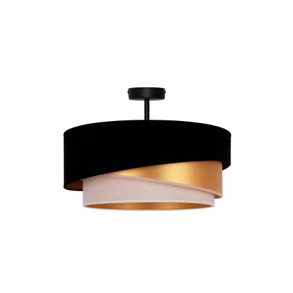 Duolla - Virsapmetuma lustra KOBO 1xE27/15W/230V d. 45 cm melna/zelta/krēmkrāsa