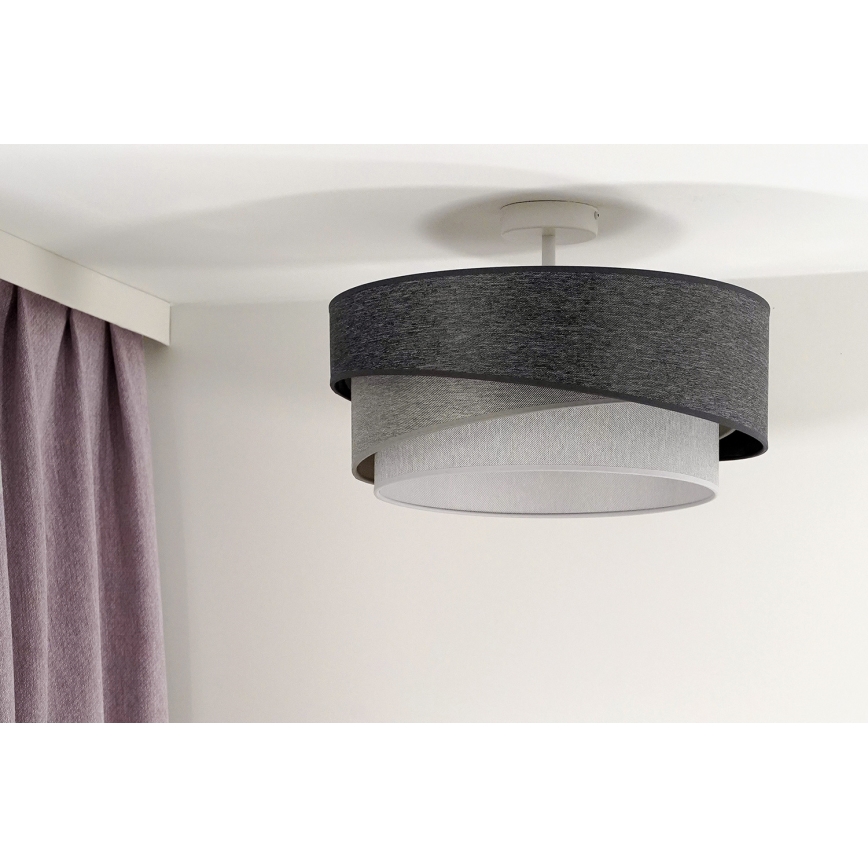 Duolla - Virsapmetuma lustra KOBO 1xE27/15W/230V d. 45 cm pelēka/balta