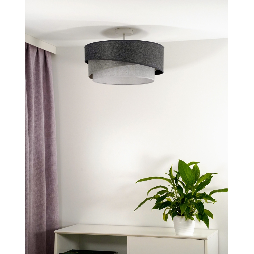 Duolla - Virsapmetuma lustra KOBO 1xE27/15W/230V d. 45 cm pelēka/balta