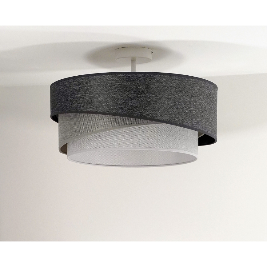 Duolla - Virsapmetuma lustra KOBO 1xE27/15W/230V d. 45 cm pelēka/balta