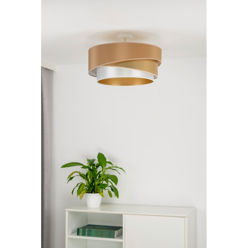 Duolla - Virsapmetuma lustra KOBO 1xE27/15W/230V d. 45 cm varš/zelta/balta