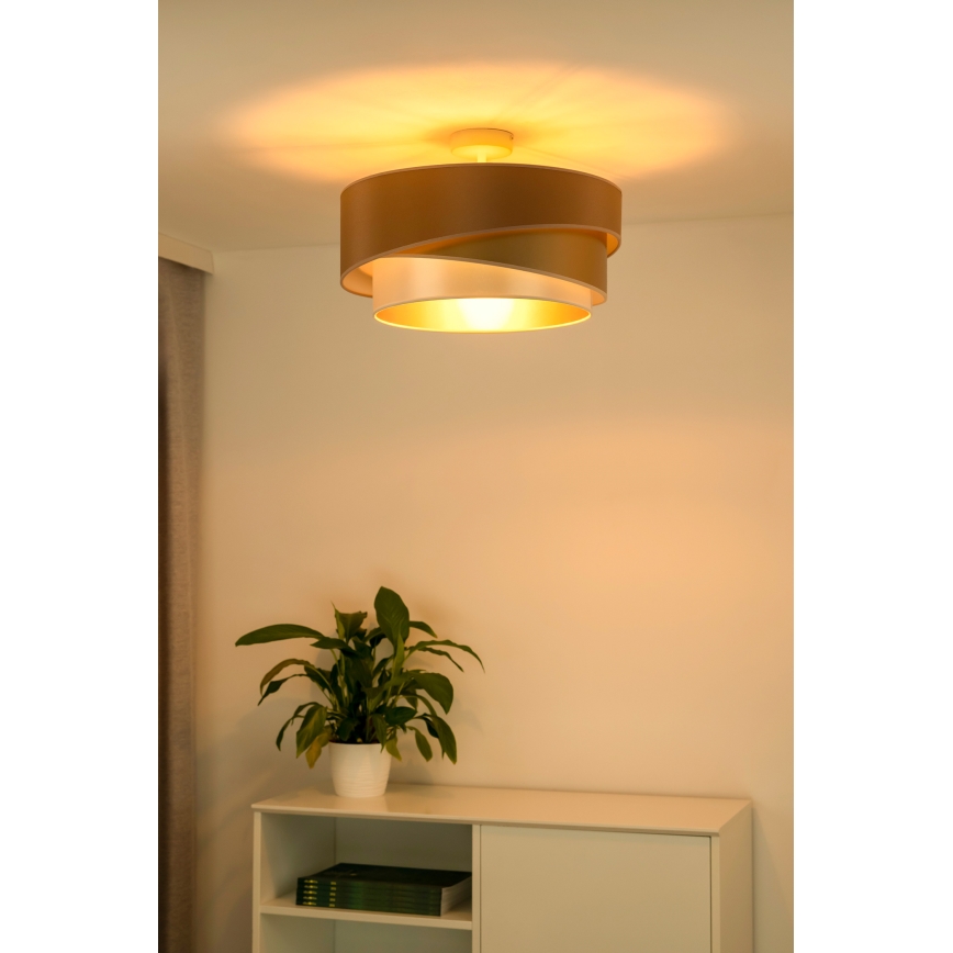 Duolla - Virsapmetuma lustra KOBO 1xE27/15W/230V d. 45 cm varš/zelta/balta