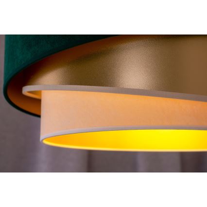 Duolla - Virsapmetuma lustra KOBO 1xE27/15W/230V d. 45 cm zaļa/zelta/krēmkrāsa