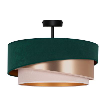 Duolla - Virsapmetuma lustra KOBO 1xE27/15W/230V d. 45 cm zaļa/zelta/krēmkrāsa