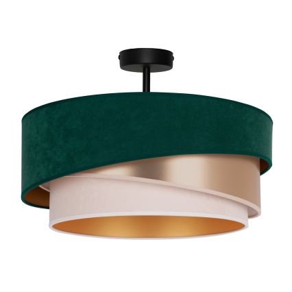 Duolla - Virsapmetuma lustra KOBO 1xE27/15W/230V d. 45 cm zaļa/zelta/krēmkrāsa